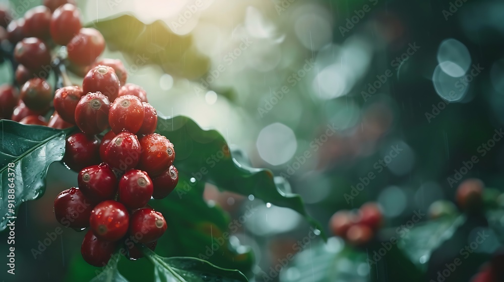 Coffee berries damage  with Disease drought in farmselective focusharvesting Robusta and arabica  coffee berries by agriculturist handsarabica coffee berries on its branch Disease conc : Generative AI