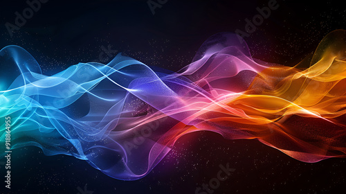 Moving colorful lines of abstract background,Abstract texture pattern design,An entrancing display of vibrant, abstract light effects gracefully dance across a deep, black background