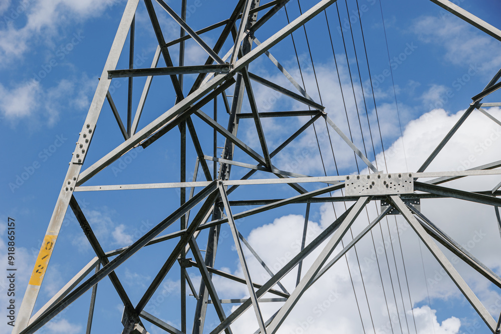 Metal structure steel frame of electricity transmission tower, Electricity pylon engineering and design. Metal structure steel frame of electricity transmission tower, Electricity pylon engineering and design.