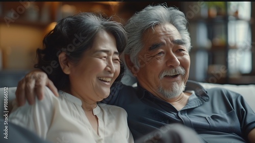 Wallpaper Mural Senior couple coffee and happy on couch in conversation relax and talking in home living room Old man elderly woman and smile for bonding with care love and chat in retirement on sofa  : Generative AI Torontodigital.ca