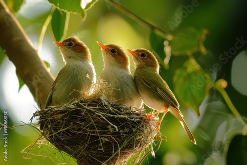 Tailorbirds create unique nests with farm photos displaying creativity photo