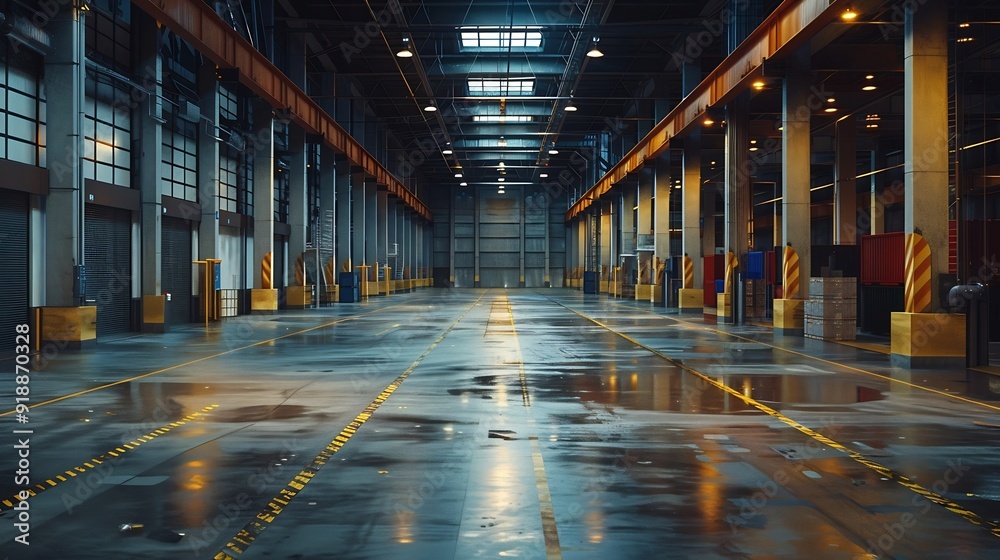 Obraz premium Empty warehouse interior From the Offset Collection : Generative AI