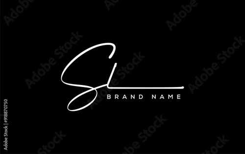 SL  letter beauty handwriting vector logo.