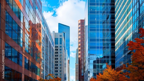 Highrise Office Buildings in the Denver Tech Center Business District Colorado : Generative AI photo