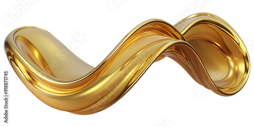 Elegant golden wave with a glossy finish