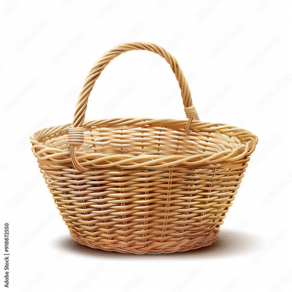 Rattan basket isolated on white background, version 3 Rattan basket isolated on white background, version 3