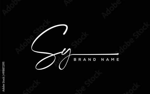 SY letter beauty handwriting vector logo.