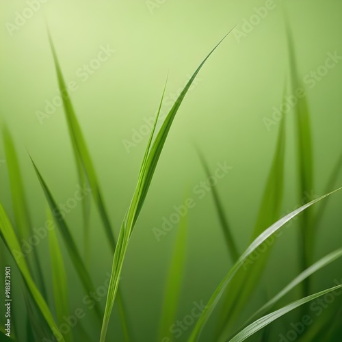 Isolated blades of grass on a green background