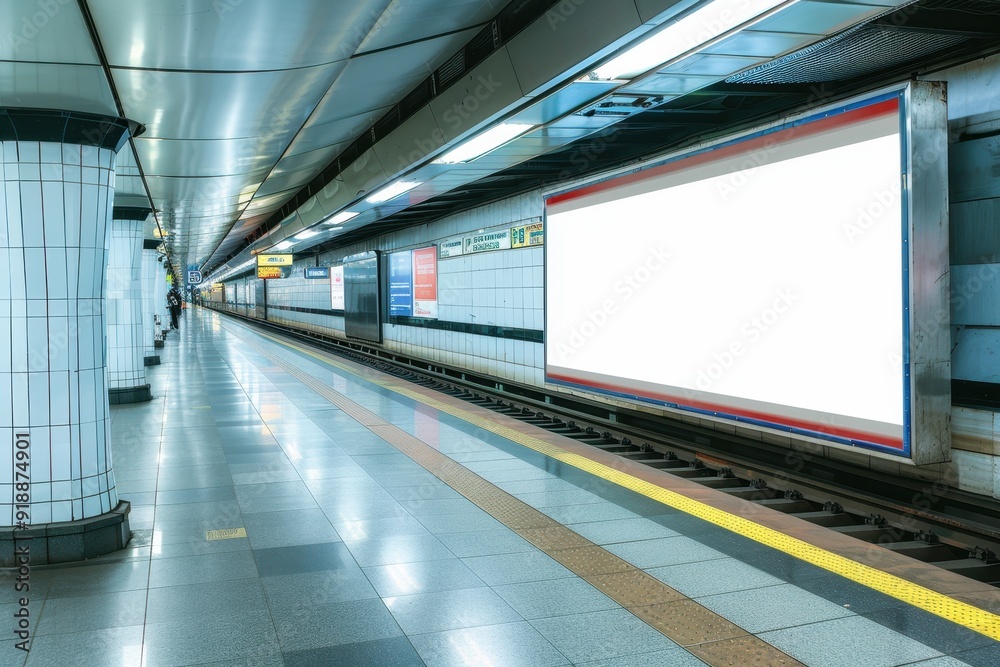 Advertising mockup concept on subway billboard Advertising mockup concept on subway billboard