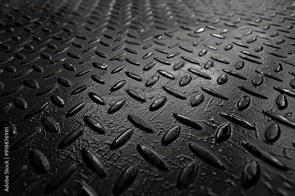 Black steel surface with diamond pattern Black steel surface with diamond pattern