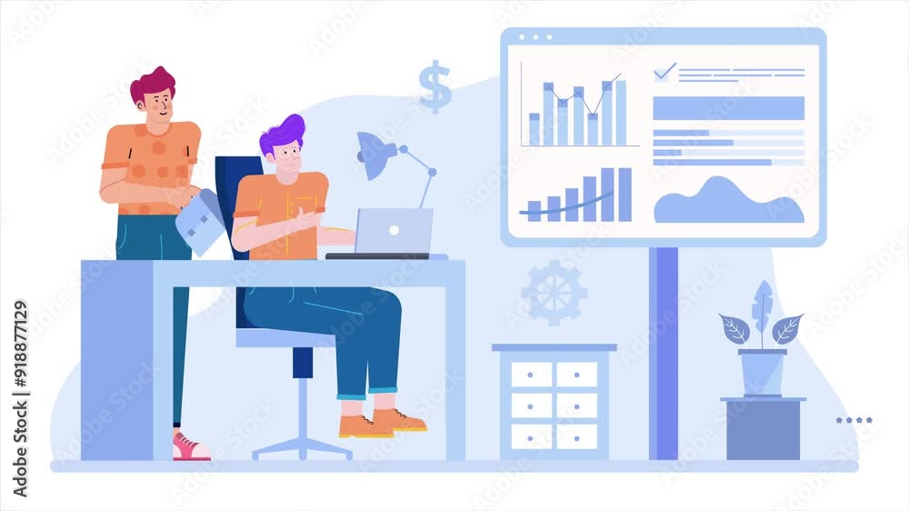 business people sharing and discussion in office concept illustration animated video business people sharing and discussion in office concept illustration animated video