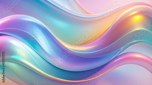 Abstract fluid pastel waves on melted plastic texture wrinkled silicone sheet background. 