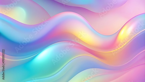 Abstract fluid pastel waves on melted plastic texture wrinkled silicone sheet background. 