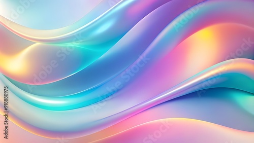 Abstract fluid pastel waves on melted plastic texture wrinkled silicone sheet background. 