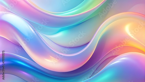 Abstract fluid pastel waves on melted plastic texture wrinkled silicone sheet background. 