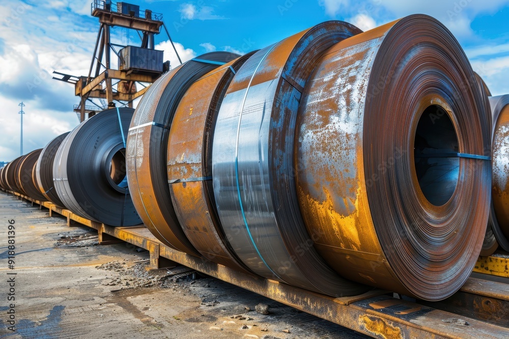 Cold rolled steel coils are shipped in harbor Cold rolled steel coils are shipped in harbor