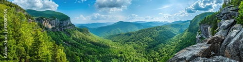 Panoramic View of Lush Mountain Range
