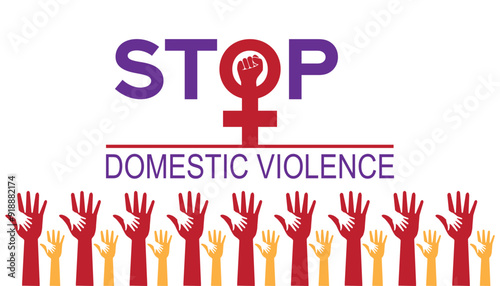 Domestic Violence Awareness Month is observed every year on October.Holiday concept background, placard, banner design template Vector illustration background design.