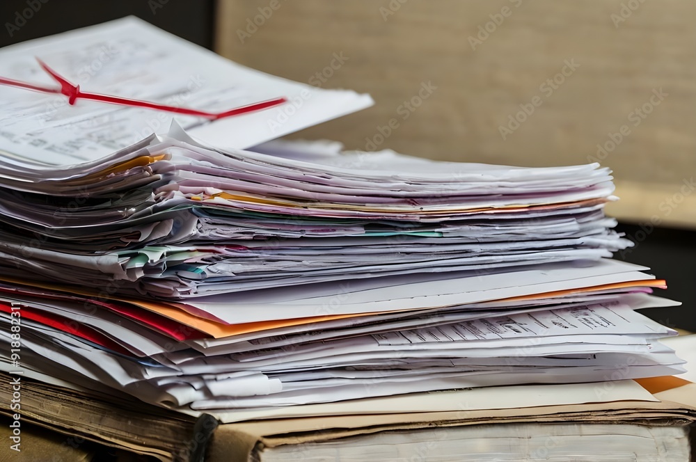Stack of business documents papers. Stack of business documents papers.
