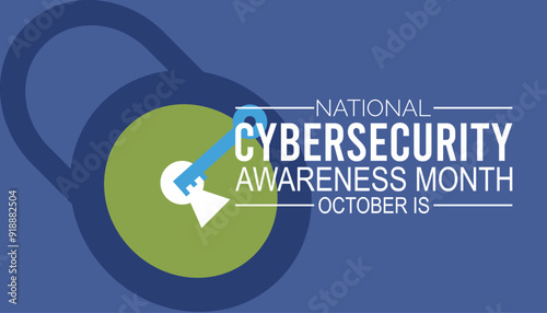 Cybersecurity Awareness Month is observed every year on October.Holiday concept background, placard, banner design template Vector illustration background design.