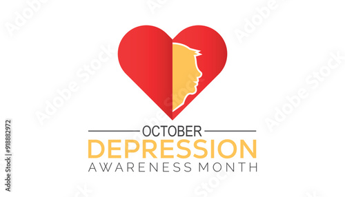 Depression Awareness Month is observed every year on October.Holiday concept background, placard, banner design template Vector illustration background design.