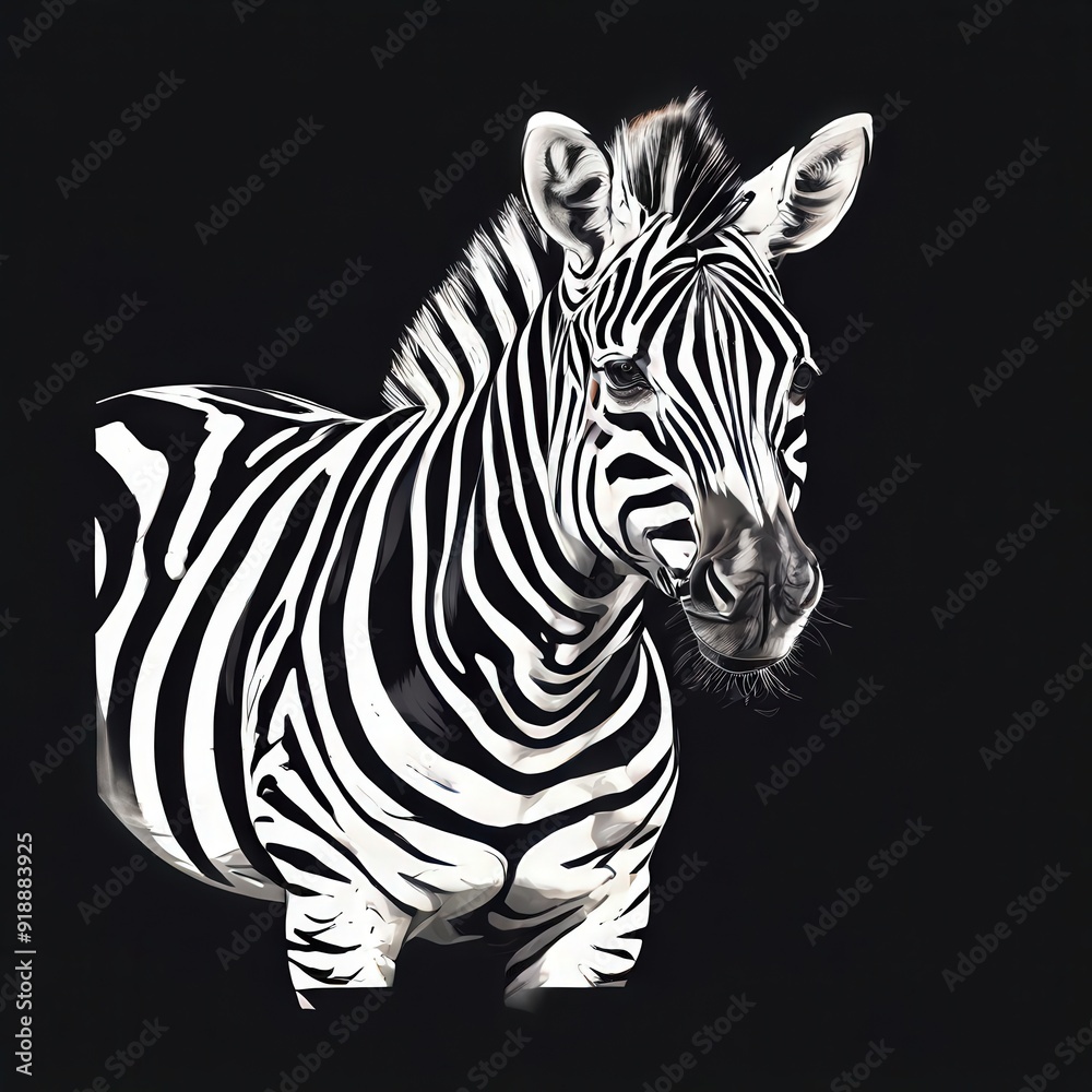 Fototapeta premium the AI Image Generator, Serene zebra portrait against vibrant
