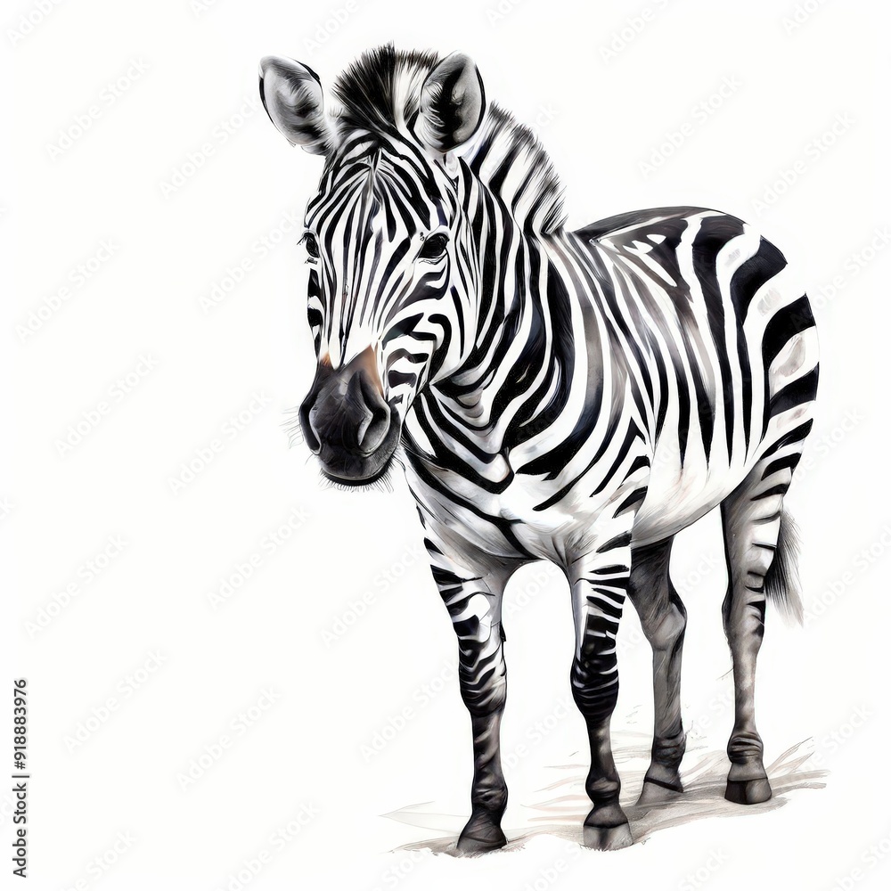 Fototapeta premium the AI Image Generator, Serene zebra portrait against vibrant