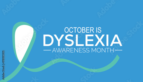 Dyslexia Awareness Month is observed every year on October.Holiday concept background, placard, banner design template Vector illustration background design.