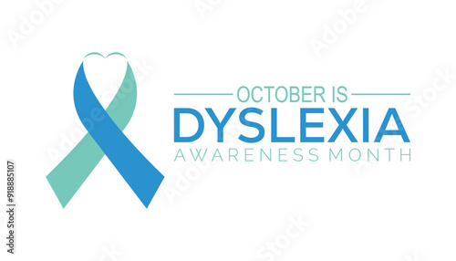 Dyslexia Awareness Month is observed every year on October.Holiday concept background, placard, banner design template Vector illustration background design.