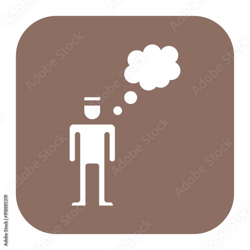 Thoughtful icon vector image. Can be used for Thought Leadership.