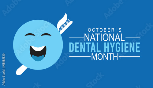 National Dental Hygiene month is observed every year on October.Holiday concept background, placard, banner design template Vector illustration background design.
