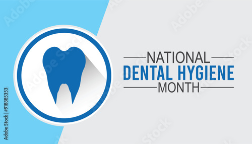 National Dental Hygiene month is observed every year on October.Holiday concept background, placard, banner design template Vector illustration background design.