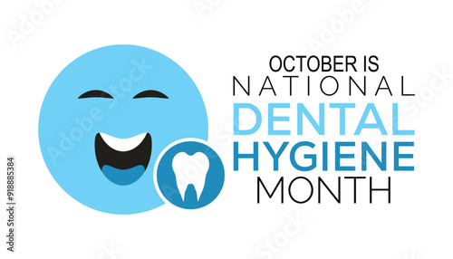 National Dental Hygiene month is observed every year on October.Holiday concept background, placard, banner design template Vector illustration background design.