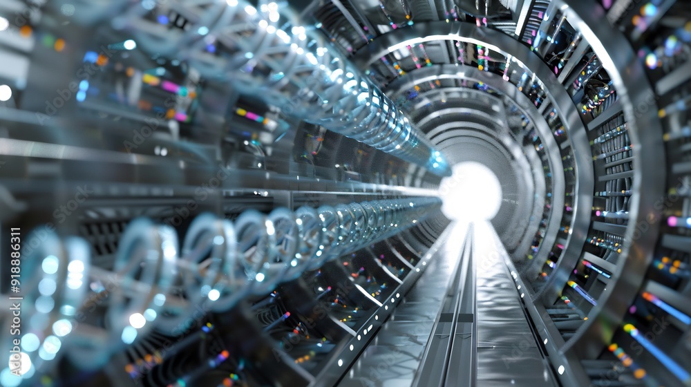 Futuristic Tunnel of Lights and Technology Futuristic Tunnel of Lights and Technology