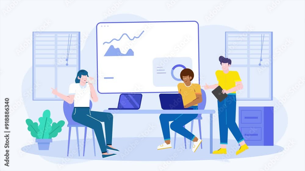 people at the office illustration business animated video people at the office illustration business animated video