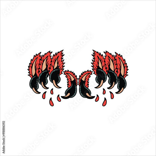 beast claw tattoo vector design