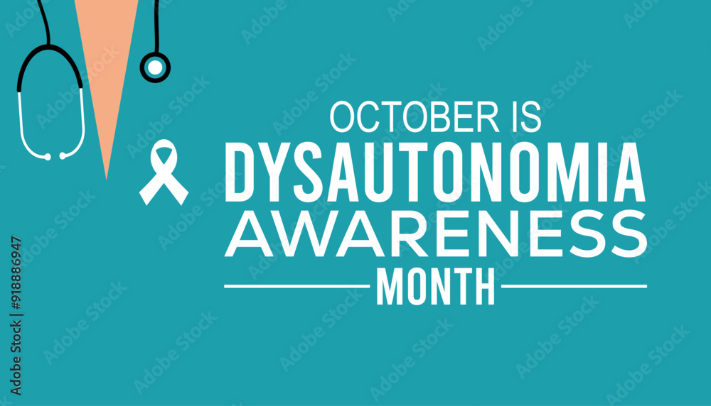 Naklejka premium Dysautonomia Awareness Month is observed every year on October.Holiday concept background, placard, banner design template Vector illustration background design.