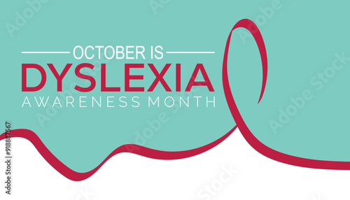 Dyslexia Awareness Month is observed every year on October.Holiday concept background, placard, banner design template Vector illustration background design.