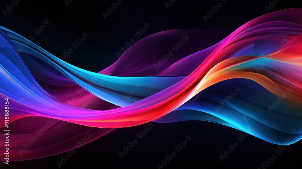 Naklejka premium Abstract colorful lights swirling and blending in a mesmerizing dance