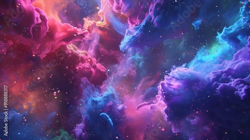 Abstract Cosmic Clouds with Glitter