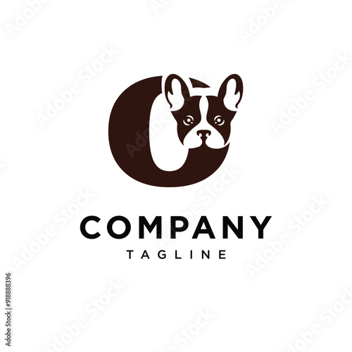 Letter O Franchie Dog Logo Icon