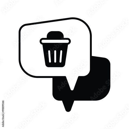 delete message glyph icon with white background vector stock illustration