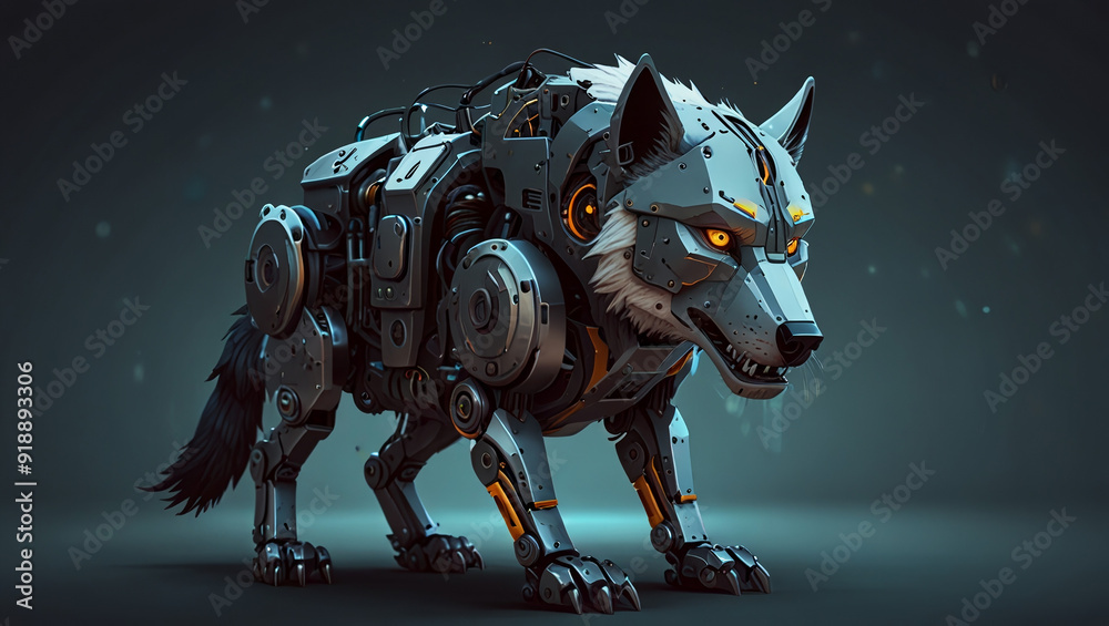 vector wolf robot illustration vector wolf robot illustration