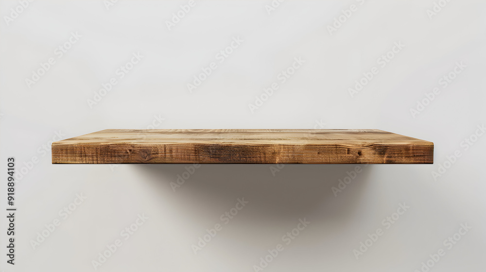 A rustic wooden shelf isolated on a white background. A rustic wooden shelf isolated on a white background.