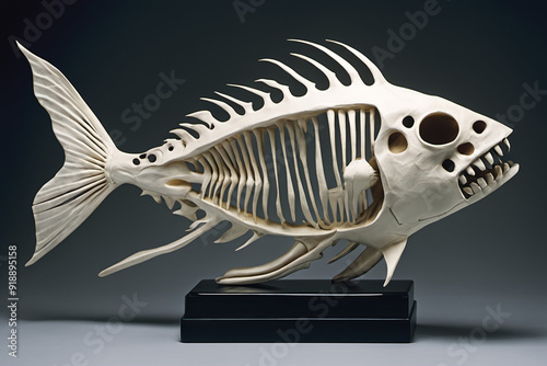 Papier mache fish skeleton ...