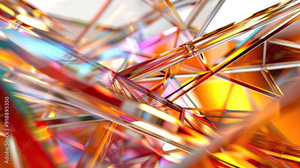 Abstract 3D render with geometric translucent glass elements Abstract 3D render with geometric translucent glass elements