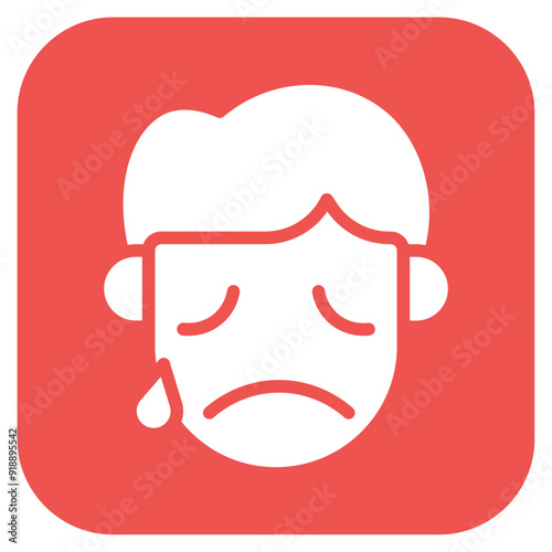 Sad icon vector image. Can be used for Human Emotions.