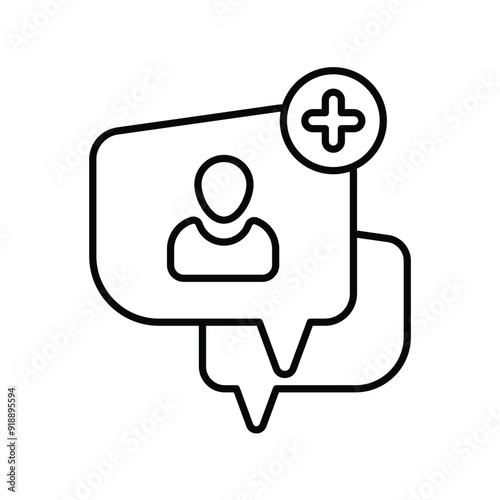 add user line icon with white background vector stock illustration