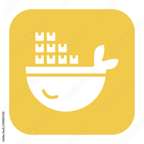 Docker icon vector image. Can be used for Data Science.