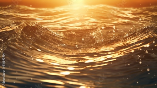 Golden Sunset Waves